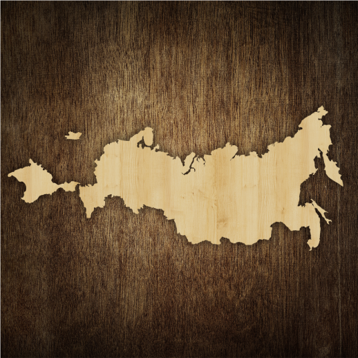 Деревянная карта России (силуэт) KM002